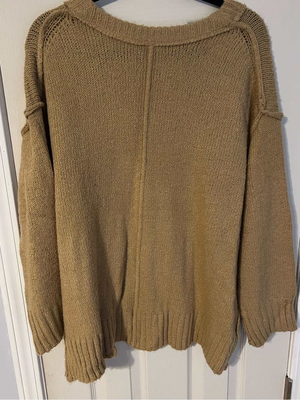 ANRABESS Oversized Scoop V Neck Batwing Long Sleeve Knit Pullover Sweaters - Picture 10 of 10
